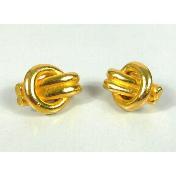 Gold Tone Door Knocker Clip on Earrings Womens Fashion Jewelry - Picture 6 of 7